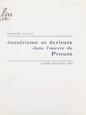 cover image of Ésotérisme et écriture dans l'œuvre de Proust